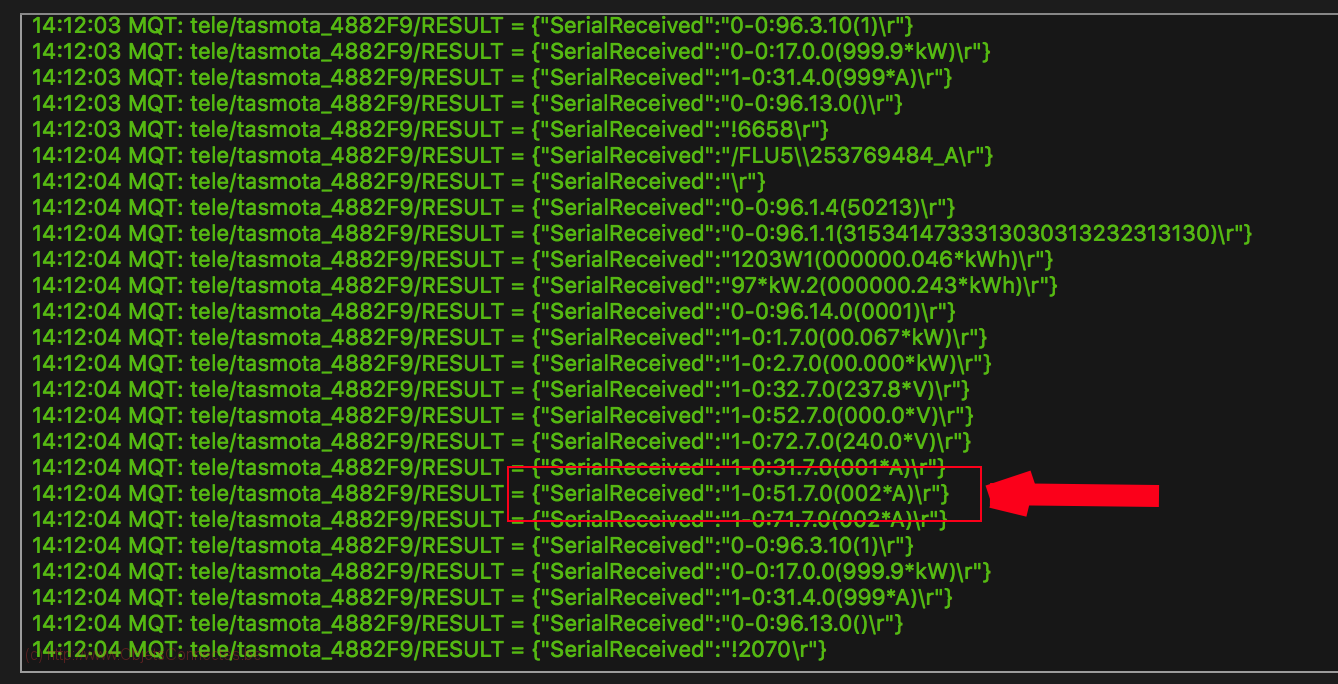 Tasmota envoi donnée MQTT